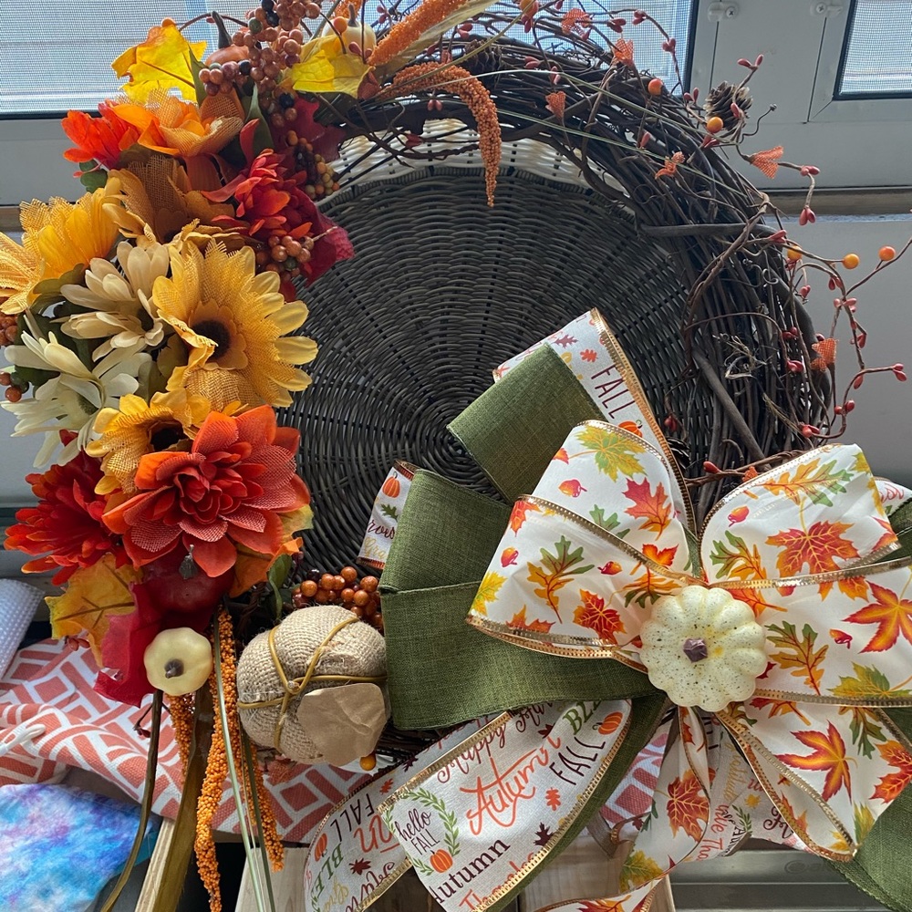 Front door wreath Fall decor
